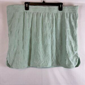 Disney Mickey Mouse Skirt XL Mint Green Terry Cloth Burnout Elastic Waist New